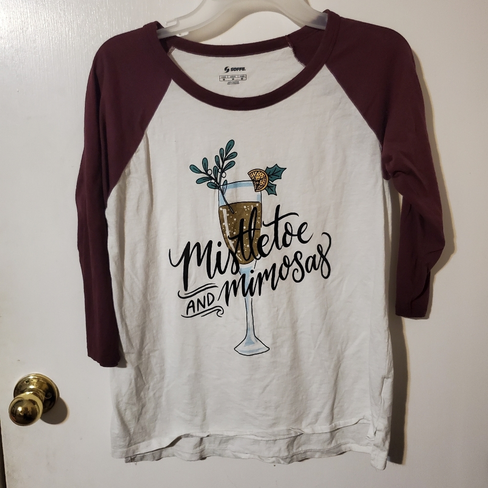 Mistletoe and Mimosas Baseball Tee